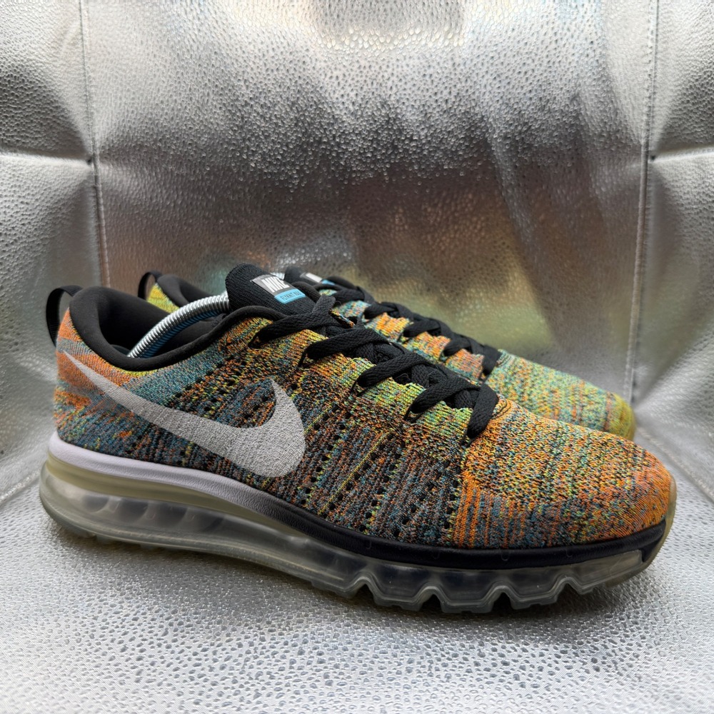Size 10 Nike Flyknit Max Running Shoes Mens Multicolor Excellent 620469-004